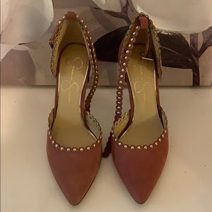Jessica Simpson mauve suede heels